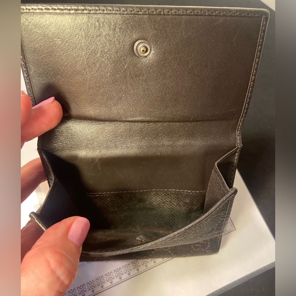 GUCCI ~ Horse Bit ~ Vintage Brown Leather ~ GG Canvas Bifold ~ COA Included 🤎✨ - Picture 10 of 11